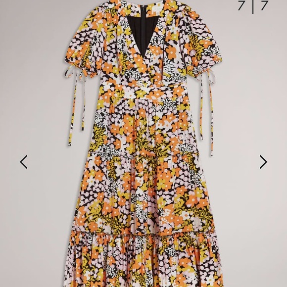 TED BAKER Printed Tiered Midi Dress - Picture 5 of 10